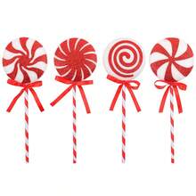 4 Buah Dekorasi Permen Lolipop Natal Warna-warni, Rangkaian Dekorasi Pohon Natal dari Permen Lolipop - View 4