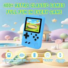 Mini Consola de Videojuegos Retro, Compatible con Más de 400 Juegos Clásicos, Pantalla de 3.0 Pulgadas con Batería Recargable, Consola de Juegos Portátil para Viajes, Ideal como Regalo de Cumpleaños (Azul) - Azul-3 pulgadas - Ver 2
