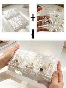 30/10/1pc Portable Transparent Jewelry Storage Book, 84/160 Transparent Pockets, Made Of Anti-Oxidation PVC Material, Can Store Rings, Earrings, Necklaces And Brooches. - Multicolor - View 6