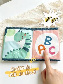 1pc Cartoon Cloth Book, Suitable For Boys And Girls, Built-In BB Sound Device, Tear-Resistant, Perfect As Early Education Gift For Newborns - Multicolor - View 4