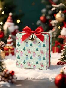 1 Roll Christmas Gift Wrapping Paper With Christmas Cat And Christmas Tree Patterns, Perfect For Christmas Gift Wrapping,Decorating For Christmas Parties,Home Festive Decoration,DIY Craft,Festive Favour Wrapping ,1 Roll Size: 43 Cm X 300 Cm - A - View 5