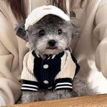 1pc New Brand Hooded Vest With Leash Attachment, Denim Effect Spring/Autumn Pet Clothing For Small Dogs, Bichon, Teddy, Cats - Black - View 7