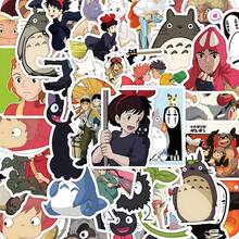 50pcs Totoros Cartoon Pattern Waterproof Sticker Set, Large Variety Of Different Cartoon Prints, Waterproof And Scratch-Resistant, Durable, Suitable For Decorating Phones, Notebooks, Computers, Luggage Surfaces For Personalized Beautification, Easily Create Exclusive Appearance, High Playability, Practical DIY Craft Material, Suitable As Small Gifts For Guests At Parties And Gatherings - Multicolor - View 7