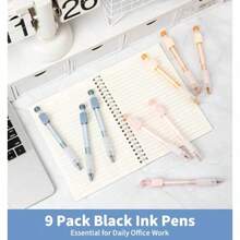 4pcs Twist-Type Gel Pens, Letter Decor Soft Grip Retractable Gel Ink ...