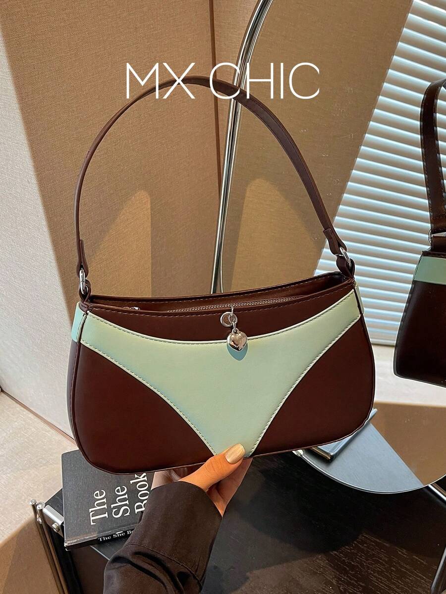 1pc Solid Color PU Leather Women's Shoulder Bag, Commuter Versatile Crossbody Bag, Adjustable Strap - Multicolor - View 1