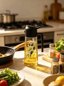 2-In-1 Oil Sprayer And Pourer, Pp Olive Oil Spray Bottle With Handle, Dual-Use Oil Dispenser And Sprayer For Kitchen Cooking And Frying. The Unique Design Makes Your Oil Sprayer Stand Out. - View 4