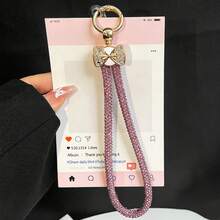 Fashionable Exquisite Full Rhinestone Butterfly Short Outdoor Portable Pendant Butterfly Full Rhinestone Ring Women's Delicate High-End Niche Pendant Accessory Outdoor Travel Hiking Commute Handbag Strap Phone Case Phone Cover Small Pendant Rope Rhinestone Shiny Inlaid Diamond High-End Wrist Pendant Phone Chain Phone Lanyard - Multicolor - View 19