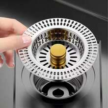 2pcs Black Stainless Steel Sink Strainer, Highly Efficient Filtration To Prevent Clogging, Essential Kitchen Cleaning Tool, Suitable For Kitchen Sink, Vegetable Washing Pool And Bathroom Drain - Multicolor - View 3