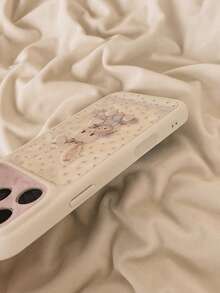 1pc Japanese & Korean Style Shell Pattern Purple Floral Rabbit Phone Case Compatible With Iphone 17 Pro Max, Large Window, 16 Pro New Model, 15, 14/13/12, Women's Full Coverage Hard Shell - Multicolor - View 6