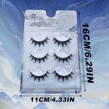 3 Pairs Cartoon Style 3D Faux Mink False Eyelashes, Voluminous Thick Big Eye Effect, Self-Adhesive Glue-Free Band - Cosplay Party Essential, Reusable, Lightweight Cartoon Lashes, Suitable For Daily Makeup And Special Occasions - View 4