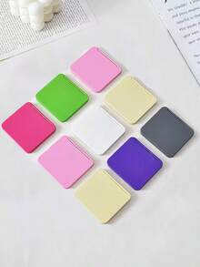 1/2pcs Multi-Color Double-Sided Folding Pocket Makeup Mirror, Portable Compact Square Hand Mirror, Minimalist Travel Makeup Mirror, Suitable For Handbag, Outdoor Daily Touch-Up - Multicolor - View 8