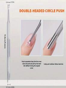 1pc Stainless Steel Multi-Function Cuticle Trimmer & Nail Clipper Portable Manicure Tool - Apricot - View 3