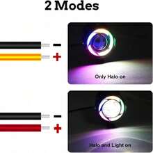 1pc Motorcycle Fog Lights With Switch, 12V/24V 7.62cm Halo Auxiliary Light For ATV Scooter Trucks Exploratory Lights For Moto Pair Multicolored - U7 - View 5