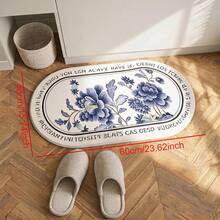 1PC Cute Floral Botanical Short Plush Rug Non-Slip Backing Machine Washable Soft Comfy Bedside Mat For Bedroom Living Room Hallway Bathroom Toilet Shower Anti-Slip Floor Carpet Warm Noise-Reducing Easy Care Home Decor - Multicolor - View 9
