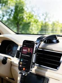 1pc 360° Car Waterfall Phone Holder, Strong Suction Cup Firmly Adheres Without Falling, Adjustable Angle For Free View Switching, Smooth Ride On Rough Terrain, Essential Stable Accessory For Self-Driving Trips - A - View 2