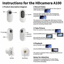 Mini Action Camera, Flexible Wearable Action Camera, 350mAh Battery Capacity, Thumb-Sized Hands-Free Video Camera, Portable Camcorder. Suitable For Walking Pets, Work, Travel, Running And More - View 7