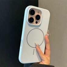 奢華液態矽膠磁吸軟手機殼，適用於 iPhone 18 Pro Max 17 16 15 14 13 12 11 Pro Max Plus，支援無線充電，防震保護殼，簡約風格，適合送給女性與男性的禮物 - 晴空藍 - 查看 10