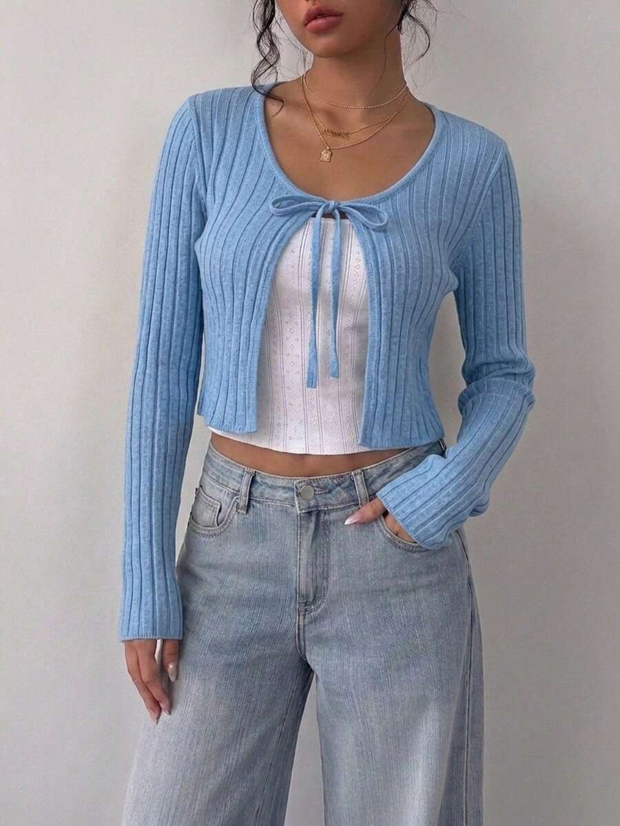 Women Cardigans - Baby Blue - View 1