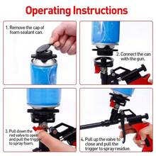 Professional PU Foam Gun Expanding Foam Spray Gun Applicator With Shut Off Valve - Red - View 5