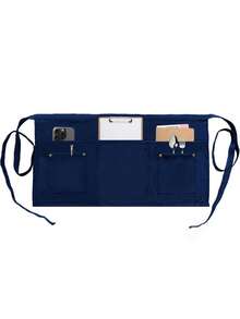 1pc 5-Pocket Server Apron - Rivet Button Unisex Short/Half-Waist Apron, Suitable For Coffee Shop, Restaurant, Kitchen And Home Use - Multicolor - View 12
