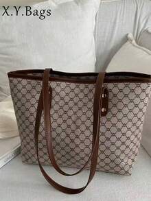 Tas Tangan Mewah Gaya Badut Terbaru 2026, Tas Bahu Kapasitas Besar untuk Perjalanan Kantor, Cocok Sebagai Hadiah untuk Pacar, Belanja, dan Kencan - Khaki - View 2