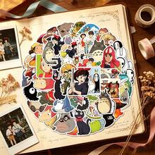 50pcs Totoros Cartoon Pattern Waterproof Sticker Set, Large Variety Of Different Cartoon Prints, Waterproof And Scratch-Resistant, Durable, Suitable For Decorating Phones, Notebooks, Computers, Luggage Surfaces For Personalized Beautification, Easily Create Exclusive Appearance, High Playability, Practical DIY Craft Material, Suitable As Small Gifts For Guests At Parties And Gatherings - Multicolor - View 1