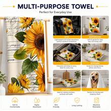 2pcs Sunflower Pattern Kitchen Towels, Country Rustic Style Dishcloths, Suitable For Home Kitchen Decor/Daily Home Cleaning/Farmhouse Style Restaurant Arrangement/Thanksgiving Celebration - Multicolor - View 7