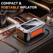 Portable Tire Inflator, Cordless Air Compressor, Rechargeable Electric Tire Pump, 150PSI Fast Inflation With Digital Pressure Gauge & Auto Shut-Off, For Cars, Motorcycles, Bicycles & Balls, 7.4V 2000mAh - Wireless - View 4