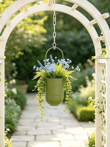 1pc Nordic Style Hanging Planter With Detachable Chain, Green Plant Hanging Pot, Garden Decor Flower Pot, Indoor Foliage Plant Hanging Planter - Hanging Chair - View 8