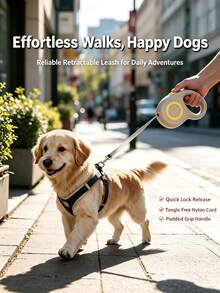 Durable Retractable Dog Leash, Quick Lock & Release Anti-Tangle Design, Comfortable Handle, Suitable For Daily Outdoor Dog Walking - Multicolor - View 1