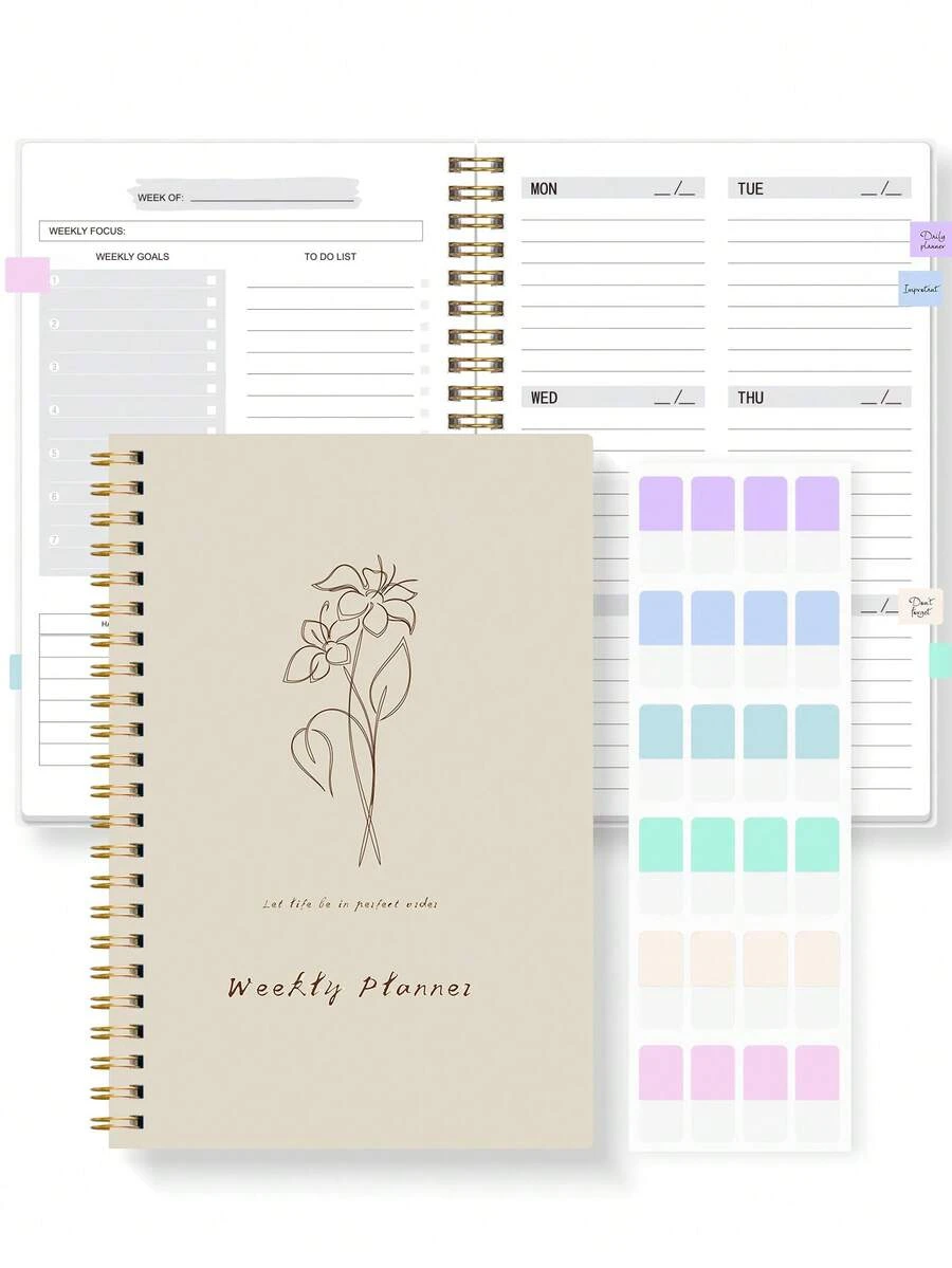 Trees Weekly Undated Notebook Goal Planner To-Do List Notepad, Includes Habit Tracker, To-Do List, Goals, Daily Schedule, Suitable For School, Office, Home, Back To School Office Supplies - Multicolor - View 1