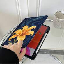 1件星空黃百合梵谷風格360°可旋轉平板保護殼，相容 A16 2025，相容 Galaxy Tab S9 FE/S8 Plus/S7/S10，相容 OPPO Pad，相容 MatePad，相容 Vivo Pad，相容 Honor Pad，相容 Xiaoxin Pad - 彩色 - 查看 4