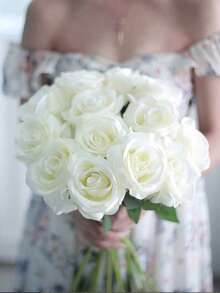 Purchase Artificial Roses, Artificial Flowers, Artificial Rose Decorations, DIY Wedding Bouquet Centerpieces, White Roses, Red Roses, Pink Roses, Blue & White Roses, Yellow Roses, Bridal Gifts, Valentine's Day Decorations, Party Decorations, Home Decor, Living Room Decor, Store Decor And Photography Props - Multicolor - View 4
