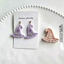 Halloween Series Polymer Clay Molds, Halloween Element Shaped Soft Clay Jewelry Making Molds, Handmade Earring Making Molds - Apricot - View 13