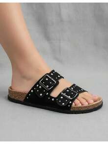 GETAC Women Flat Sandals - Black - View 5