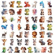 POKOJA LAND 56/112Pcs Cute Animal Stickers, Mixed Forest Marine Farm Cute Creature Waterproof Decals For Journal Phone Case Water Bottle Scrapbook Table Decor - A - View 12