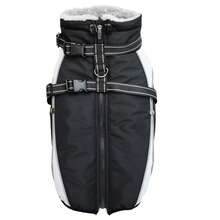 Metglad Dog Winter Coat, All‑In‑One Harness Pet Cold‑Weather Jacket, Night Reflective Dog Snow Coat, Fleece‑Lined Belly‑Protection Outdoor Vest For Small Medium Large Dogs - Black - View 11