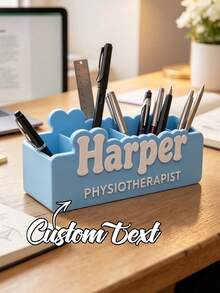 Tempat Pena/Organizer Meja Cetak 3D yang Dipersonalisasi, Nama atau Teks yang Dapat Disesuaikan, Cocok untuk Perawat atau Guru, Hadiah Kustom untuk Pendidik atau Perlengkapan Sekolah, Penyimpanan Penting Kantor Kapasitas Besar - MultiWarna - View 1