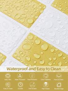 WoStick 1/10/20pcs 3D Subway Tile Self-Adhesive Backsplash Stickers, Glossy Cream Yellow Self-Adhesive Wall Tiles, Waterproof Removable, Suitable For Kitchen Bathroom Rental Home Decor - Cream Yellow Long Strip - View 9