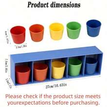 10 Pcs/1 Set Color Cup Matching Party Game, 10 Cups With Storage Rack, 2-Player Tabletop Sorting And Guessing Challenge For Adult Game Nights, Parties And Group Gatherings - Multicolor - View 4