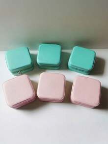 1/6/12pcs Mini Jewelry Box Wholesale, Jewelry Storage Box, Portable Travel Zipper Organizer, For Rings Earrings Necklaces And More, Home Decor, New Year Gift, Valentine's Day Women Christmas Gift, Jewelry Box - Multicolor - View 7