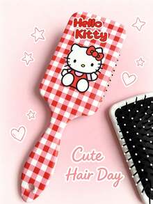 SANRIO 1件兒童卡通KT貓印花氣墊髮梳，適合所有髮質，生日派對禮物、開學校園禮物，日常聚會造型氣墊梳，梳髮時按摩放鬆頭皮 - 彩色 - 查看 7