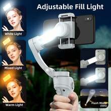 AXNEN HQ6 Smartphone Gimbal, 3-Axis Handheld Stabilizer, Portable Foldable, Supports Face/Object Tracking, Fill Light, Zoom, Compatible With IOS And Android - Grey - View 6