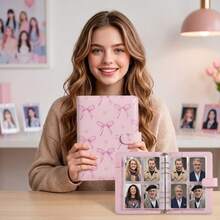 A5 Photo Album Loose-Leaf Binder, Includes 25 4-Pocket Inner Pages And 6-Ring Binder, PU Leather Cover, Suitable For 2x3 Inch Photo Cards, Collectible Cards And Trading Cards - Multi-color - View 9