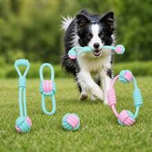 Dog Chew Toy Braided Rope Knot Toy Durable Bite-Resistant Teeth Cleaning Interactive Tug Toy For Small And Medium Dogs Boredom Relief Dog Stuff - Multicolor - View 1