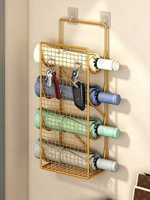 No-Drill Wall-Mounted Hair Tool Storage Rack, Bathroom Cabinet Door Hair Dryer & Curling Iron Holder, Iron Hair Styling Tool Wall Organizer - Multicolor - View 12