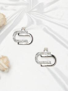 Removable Metal Shoe Flower Buckle Rhinestone Decor Accessories For Sandals Shoe Surface Repair Parts - Silver - View 4