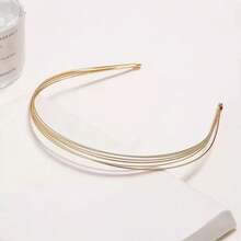 Minimalist Fashion Metal Thin Headband, Suitable For Daily Wear - Gold - View 3
