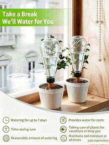 New Large Capacity Automatic Plant Watering Device, Transparent Self-Absorbing Water Ball With Clay Tip, Slow-Release Drip Irrigation Plug For Potted Plants, Hands-Free Watering Tool For Home Gardening - Multicolor - View 4