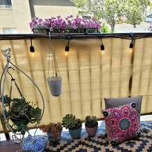 1pc Balcony Privacy Screen - Patio Privacy Screen 3.28x9.84 FT Black Mesh Plastic Mesh Fence Cover For Apartments, Balcony Cover, Patio Decor, Deck, Porch, Backyard, Pool, Wall, Outdoor Shade Panels - Balcony Privacy Screen - View 4
